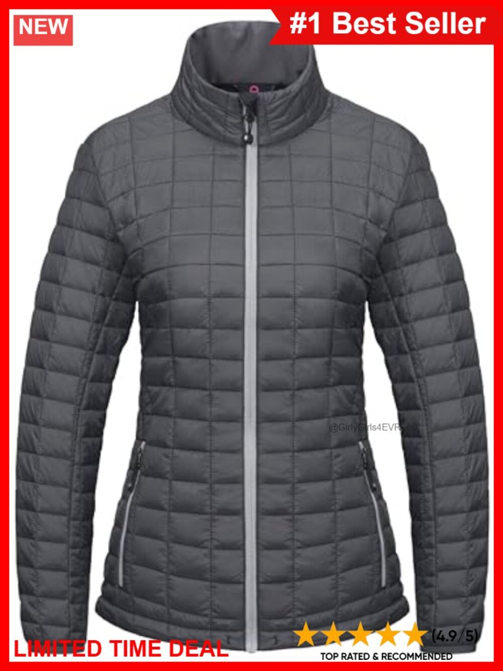 Women's Lightweight Puffer Jacket Recycled Insulated Hiking Coat